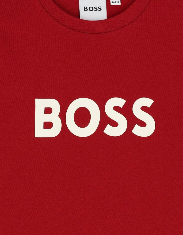 BOSS BOYS RED T SHIRT J52711