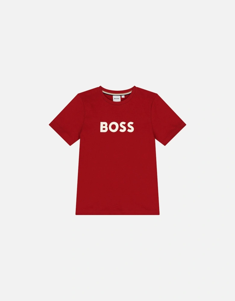 BOSS BOYS RED T SHIRT J52711