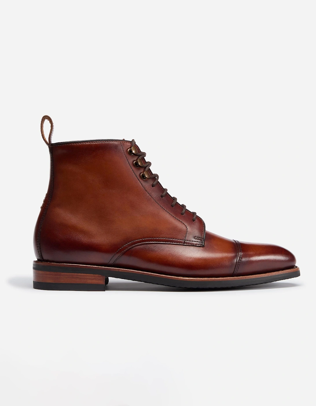 Inglesham Mens Antiqued Calf Leather Boots - Dark Tan