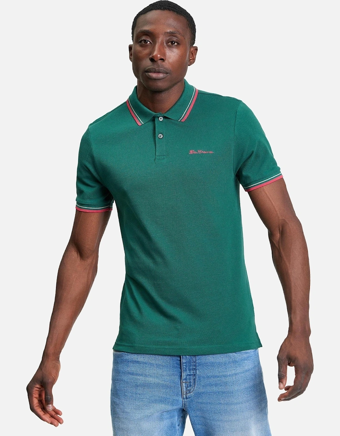 Mens Signature Pique Big & Tall Short Sleeve Polo Shirt, 2 of 1
