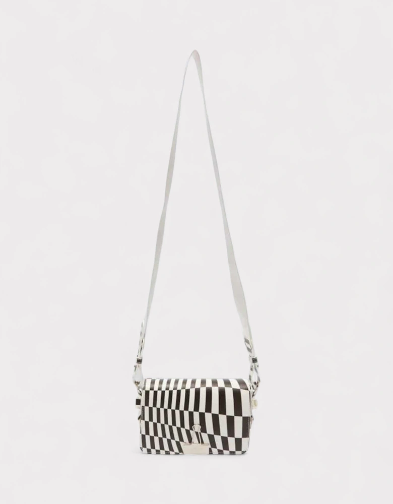 Optical Mini Flap Bag Black White