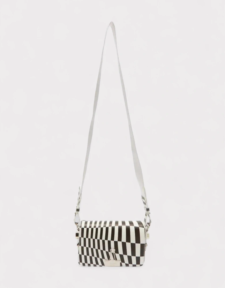 Optical Mini Flap Bag Black White
