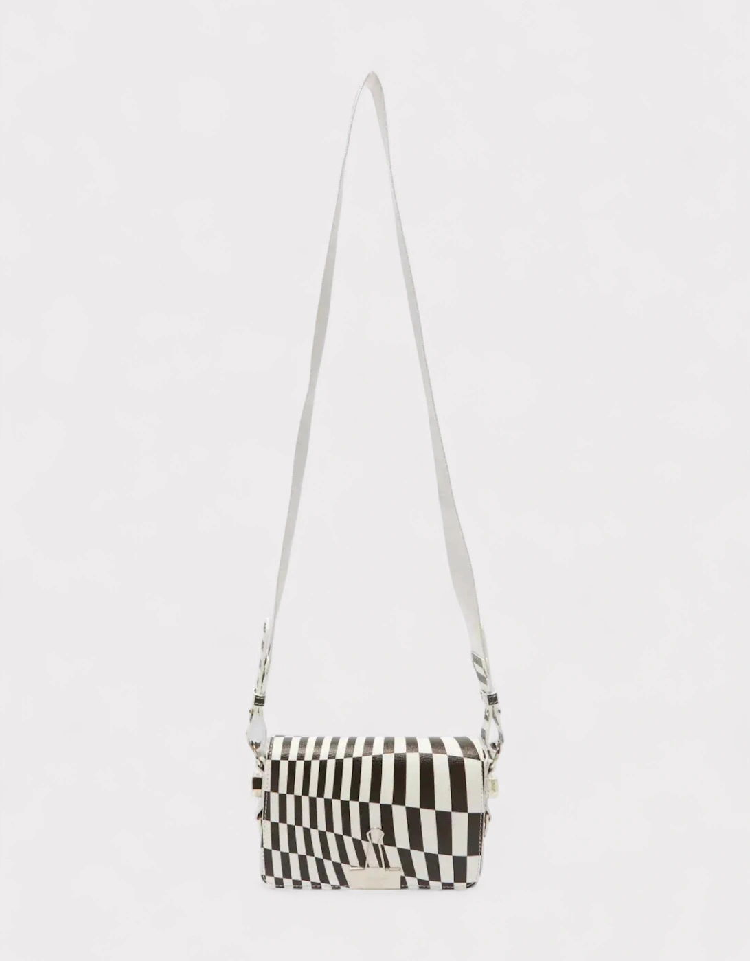 Optical Mini Flap Bag Black White