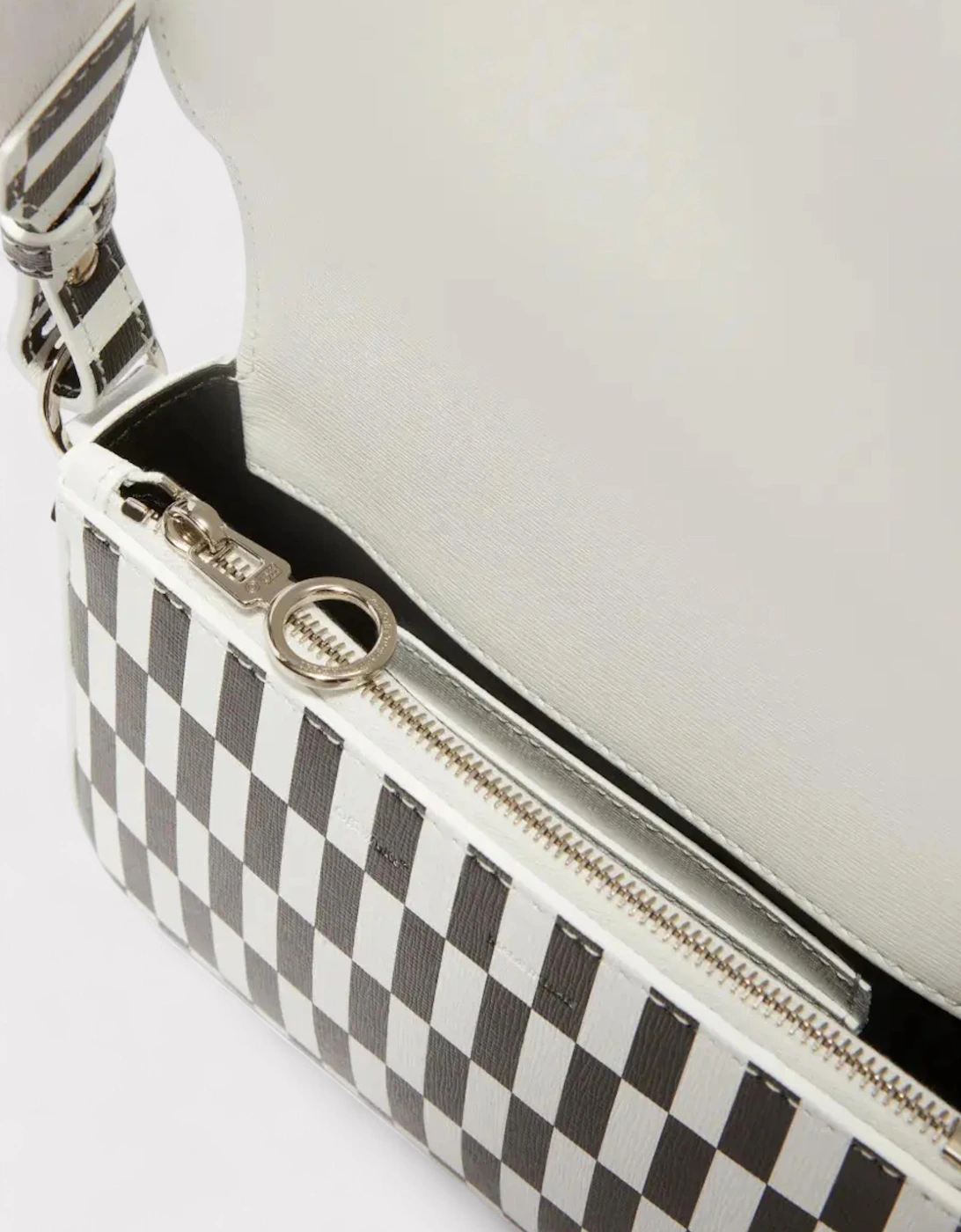Optical Mini Flap Bag Black White