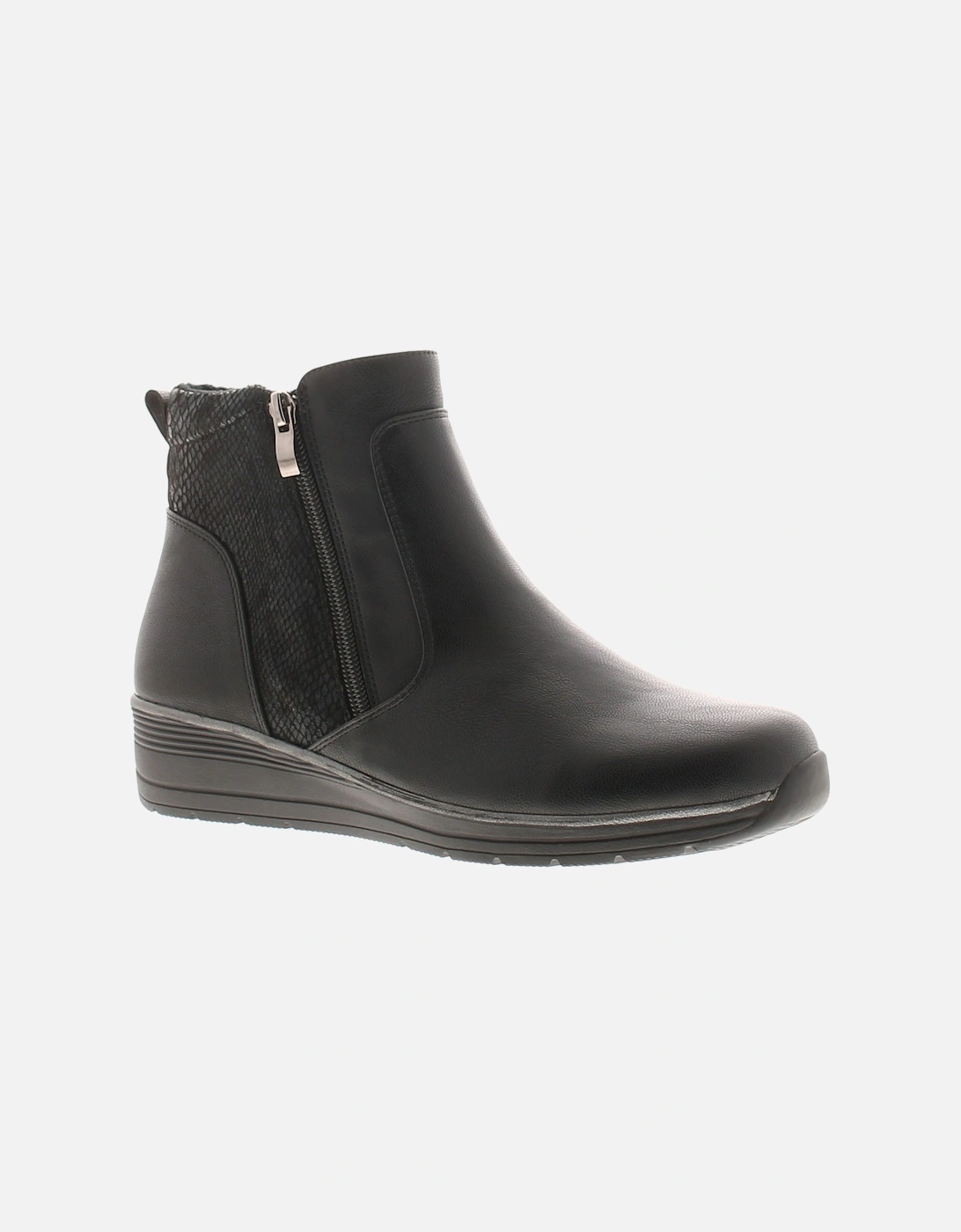 Womens Boots Ankle Guard Zip Fastening side black UK Size, 6 of 5