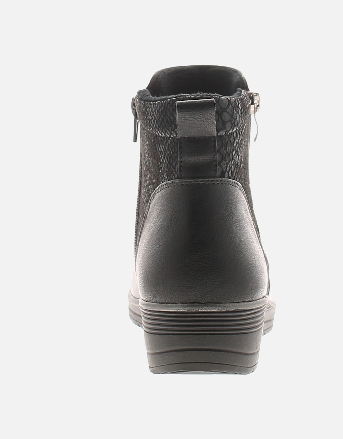 Womens Boots Ankle Guard Zip Fastening side black UK Size