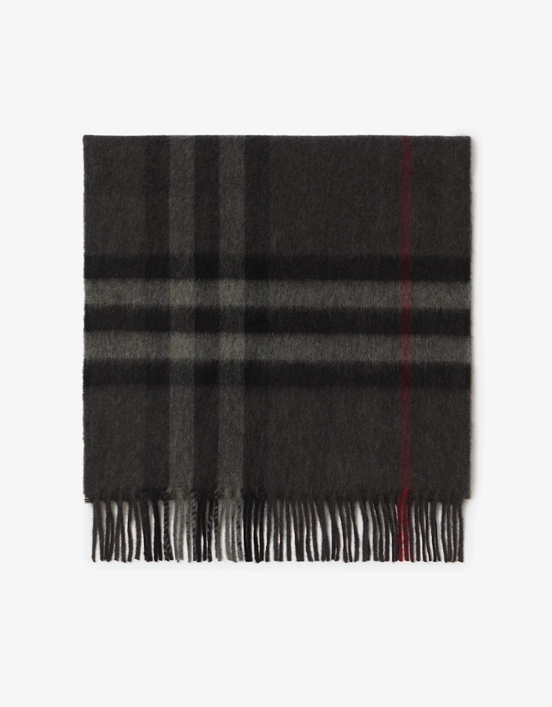 CHECK CASHMERE SCARF CHARCOAL