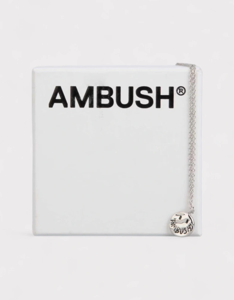 Smiley Charm Necklace Silver