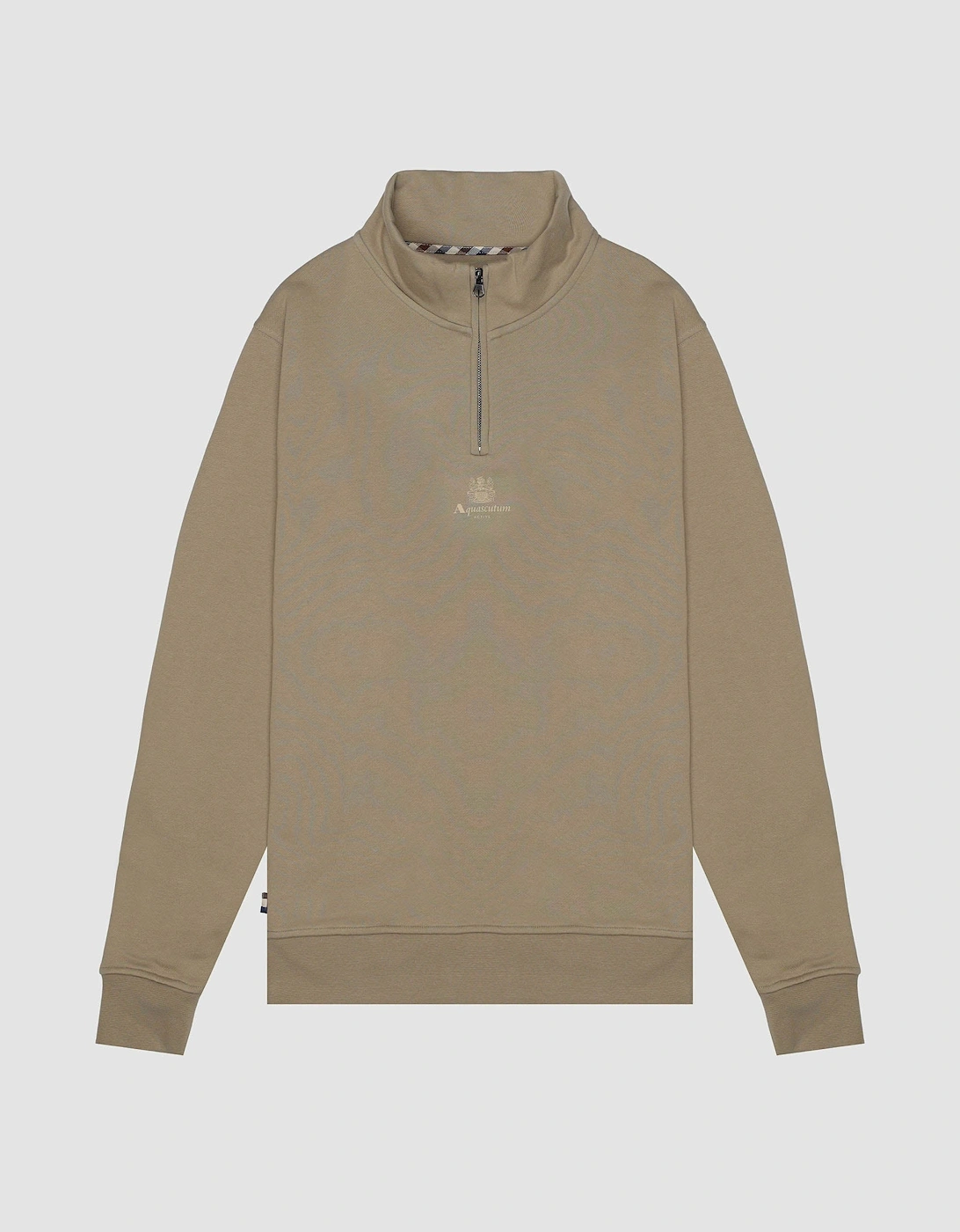 Mens Centered Logo 1/4 Zip Fleece - Khaki 38