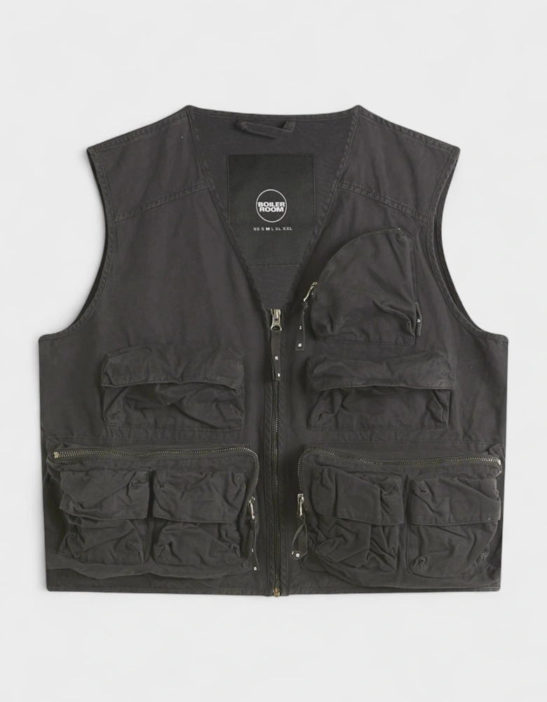 Multi Pocket Gilet Black