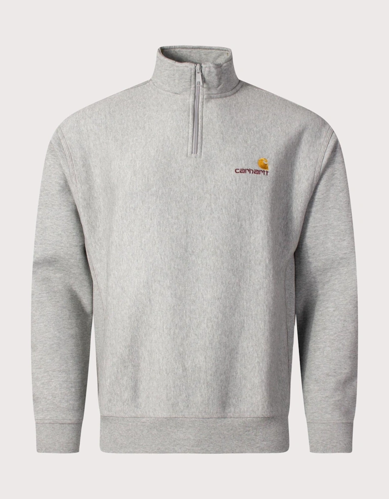 Relaxed Fit Quarter Zip American Script Sweatshirt