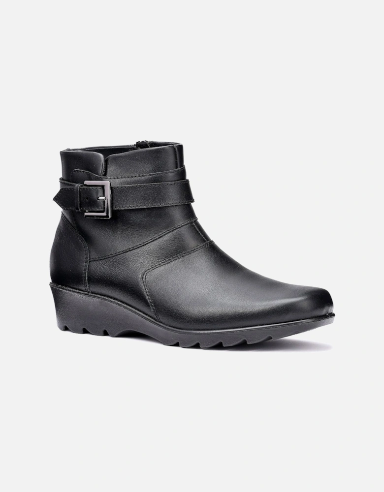 Foxton Womens Low Wedge Wide Fit Boots