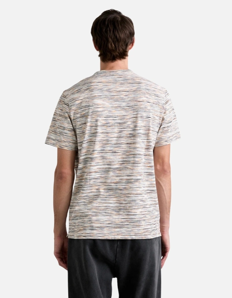 Short Sleeve T-Shirt White And Orange Space Dyed