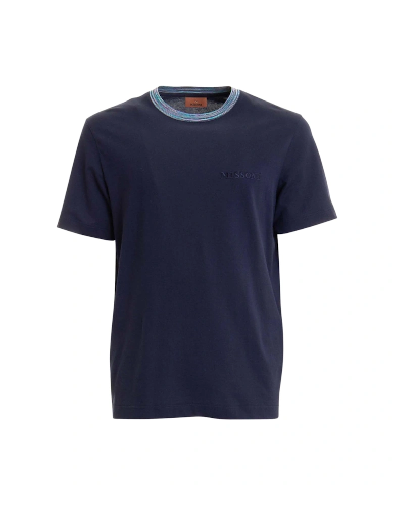Short Sleeve T-Shirt Blue Navy Base With Blue And Purple Space Dyed