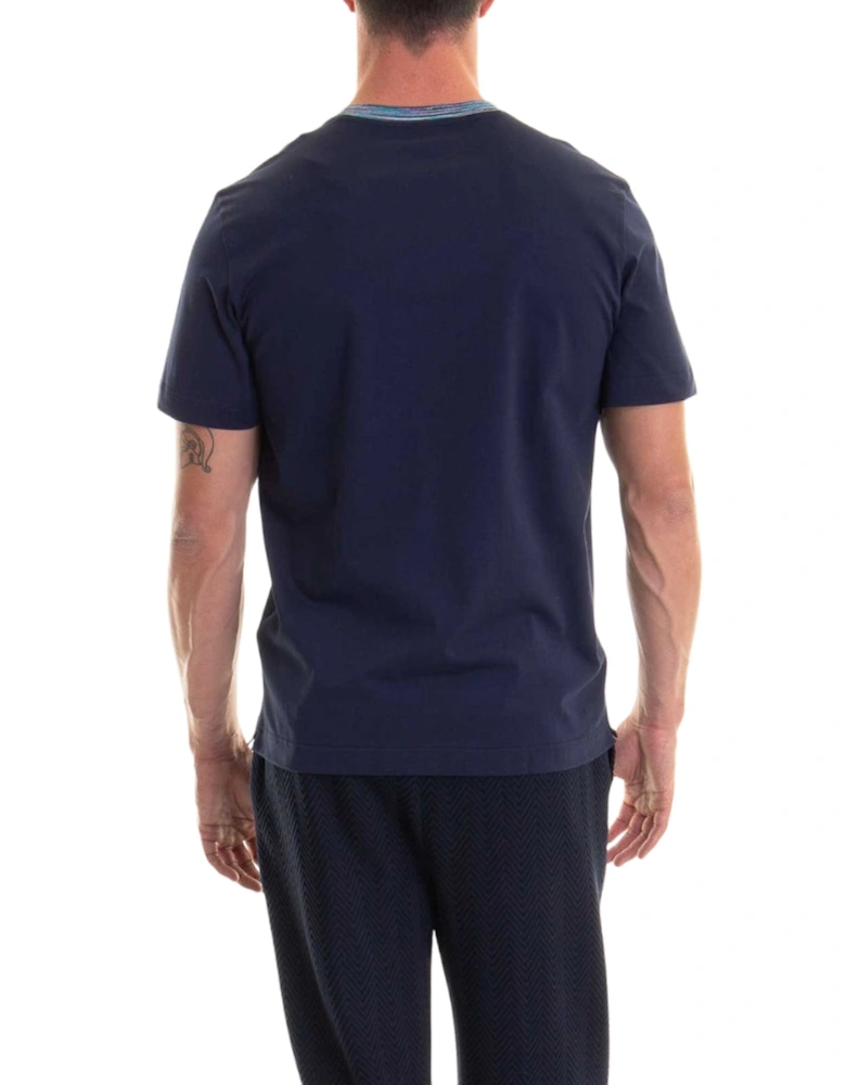Short Sleeve T-Shirt Blue Navy Base With Blue And Purple Space Dyed