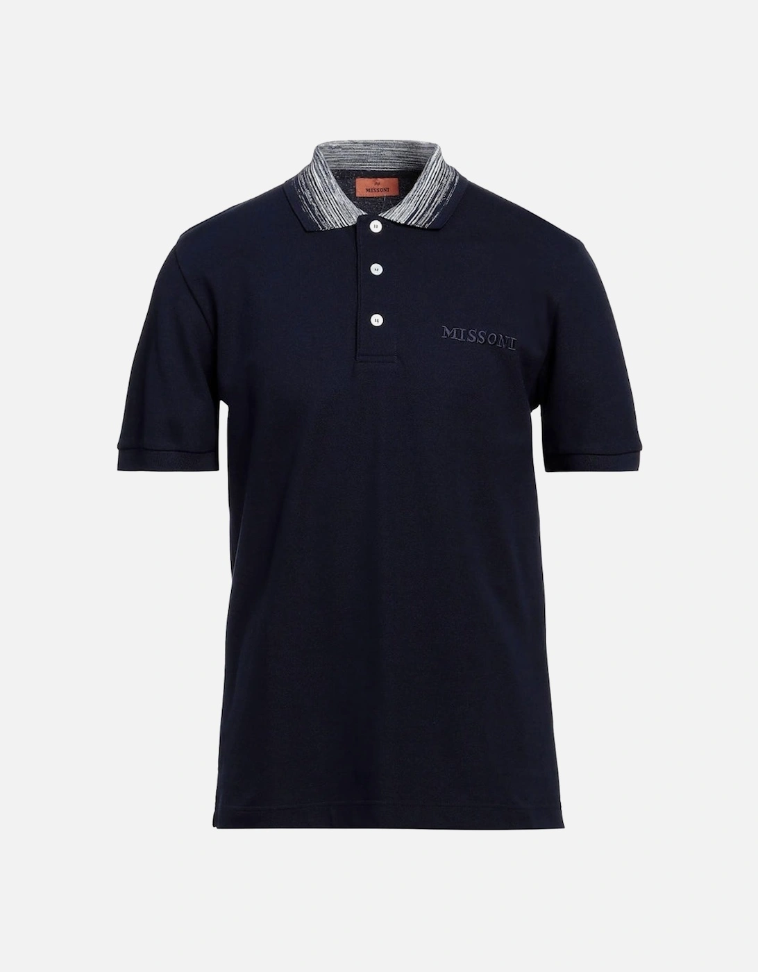 Short Sleeve Polo Blue Navy Base With Blue And Purple Space Dyed, 4 of 3