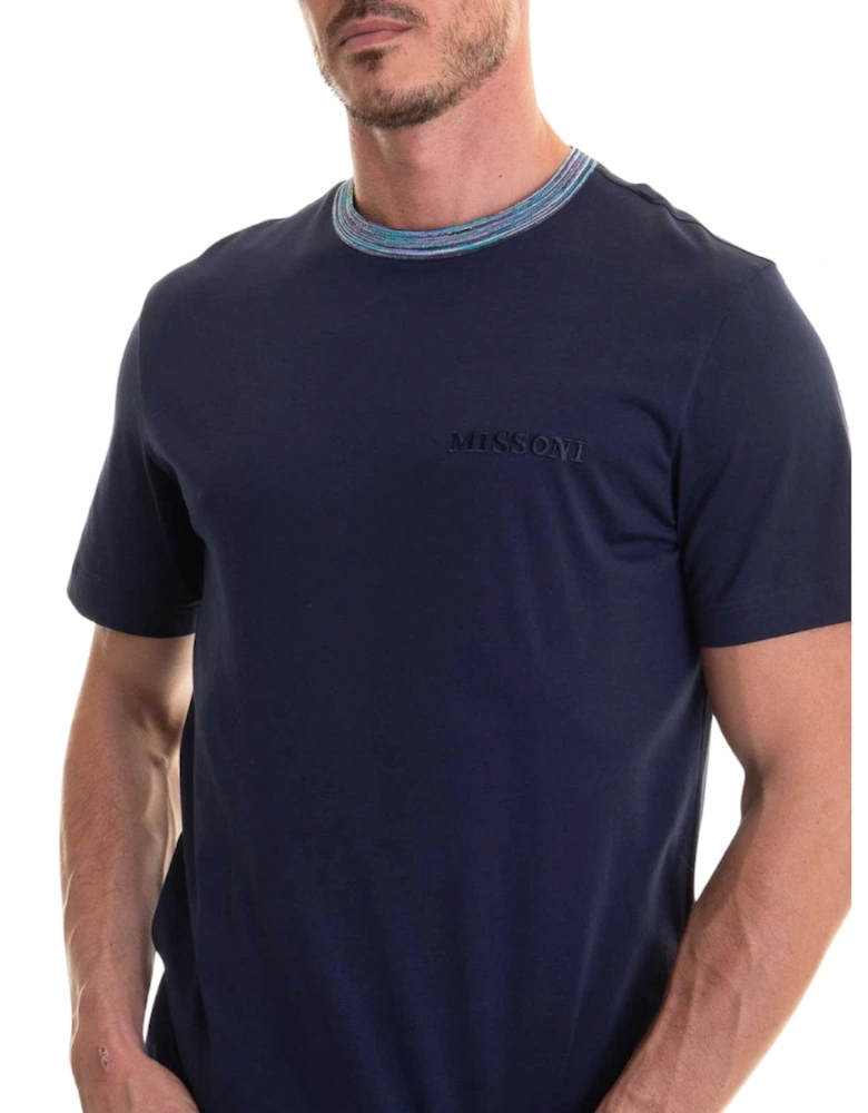 Short Sleeve T-Shirt Blue Navy Base With Blue And Purple Space Dyed