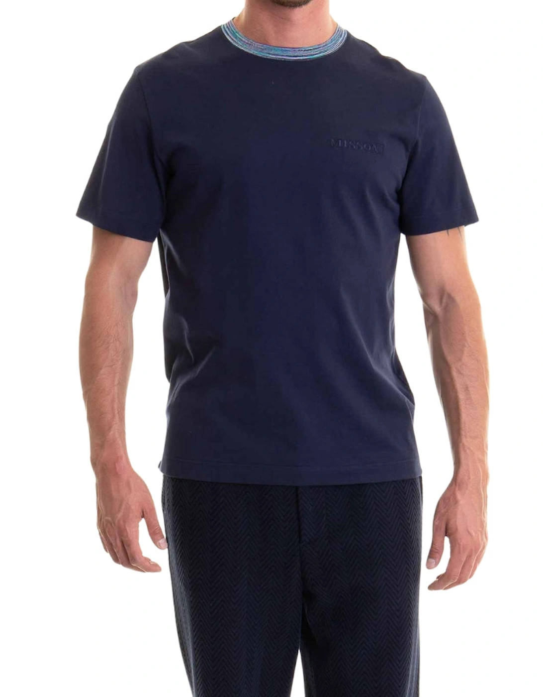 Short Sleeve T-Shirt Blue Navy Base With Blue And Purple Space Dyed