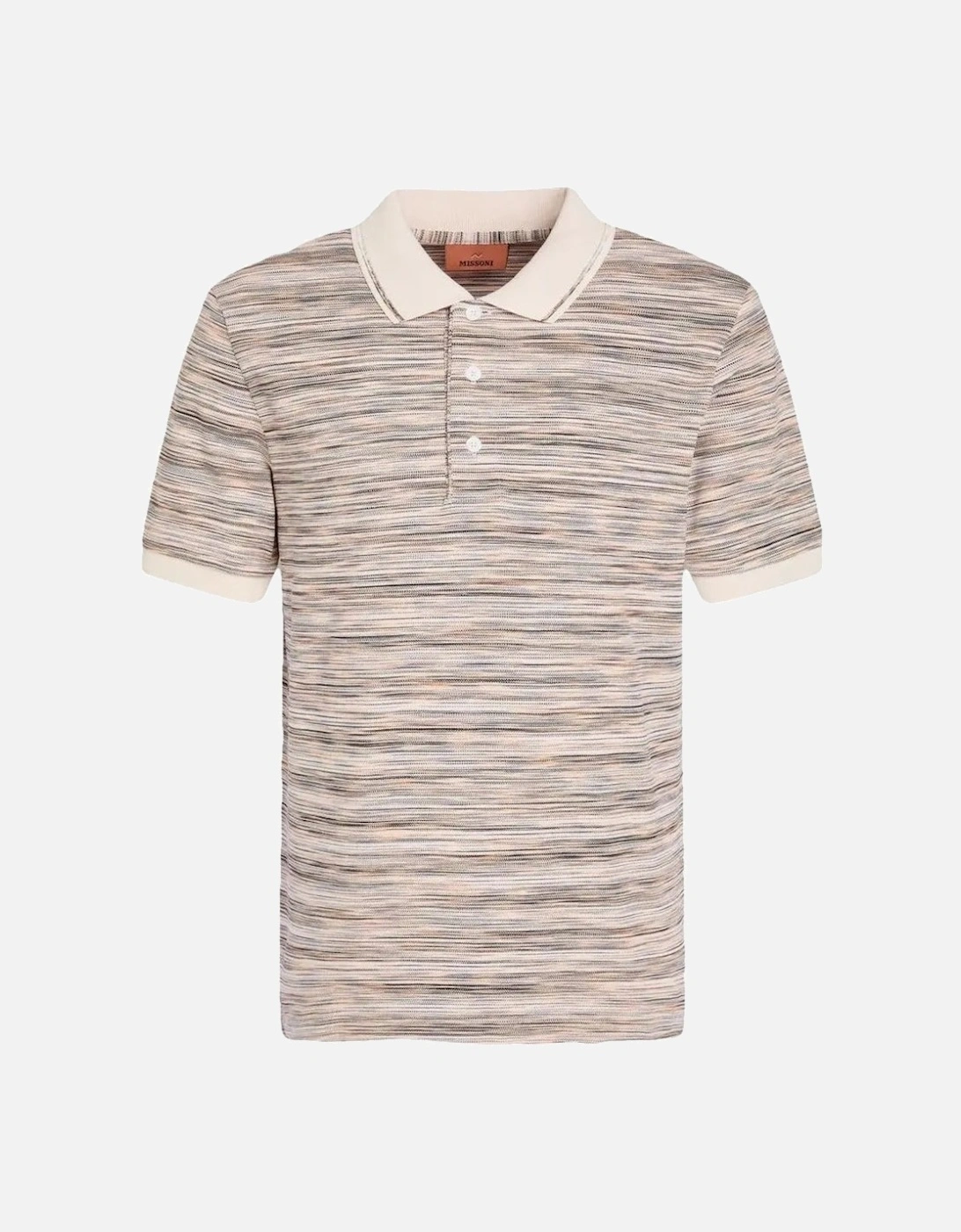 Short Sleeve Polo White And Orange Space Dyed, 5 of 4