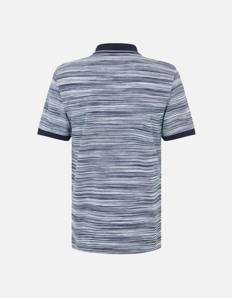 Short Sleeve Polo Blue And Purple Space Dyed