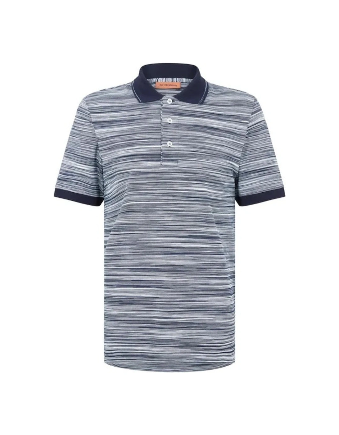 Short Sleeve Polo Blue And Purple Space Dyed, 5 of 4