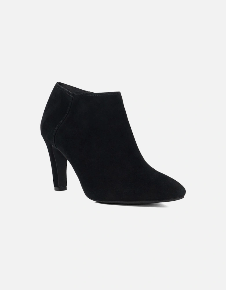 Dune Omarah Wide Fit Suede Women's Black Heeled Ankle Boots