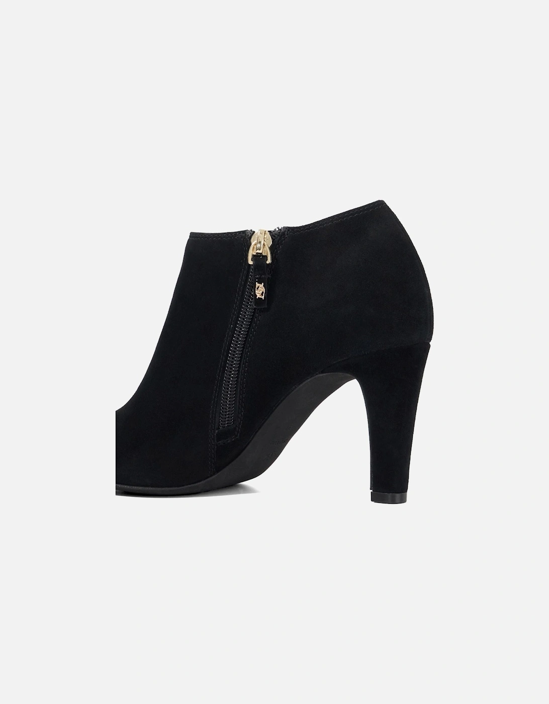Dune Omarah Wide Fit Suede Women's Black Heeled Ankle Boots