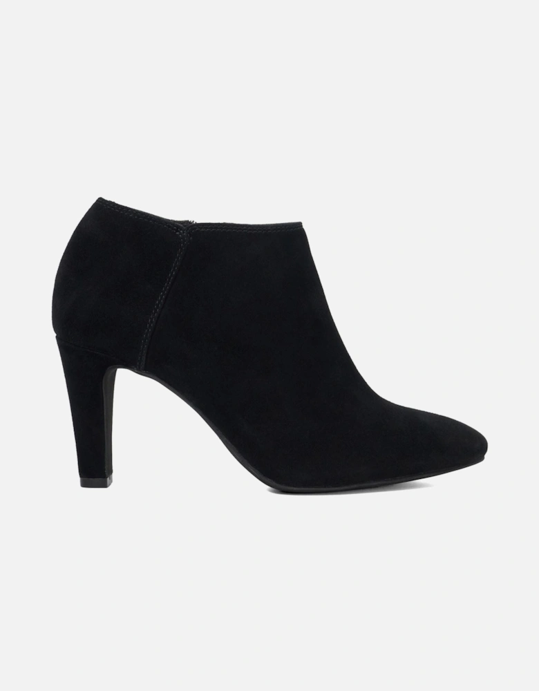 Dune Omarah Wide Fit Suede Women's Black Heeled Ankle Boots