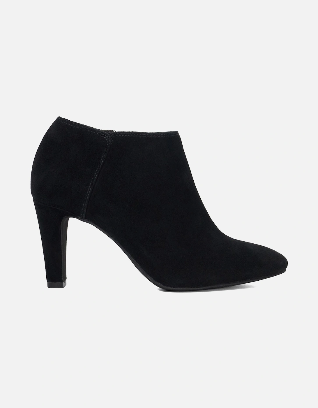 Dune Omarah Wide Fit Suede Women's Black Heeled Ankle Boots