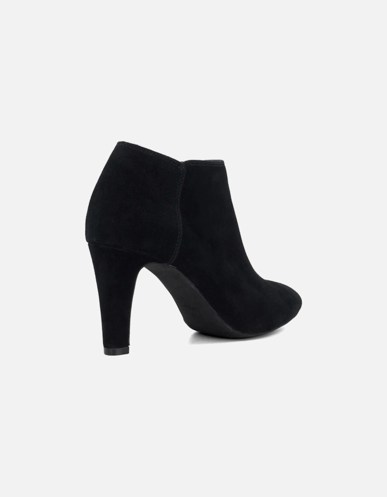Dune Omarah Wide Fit Suede Women's Black Heeled Ankle Boots