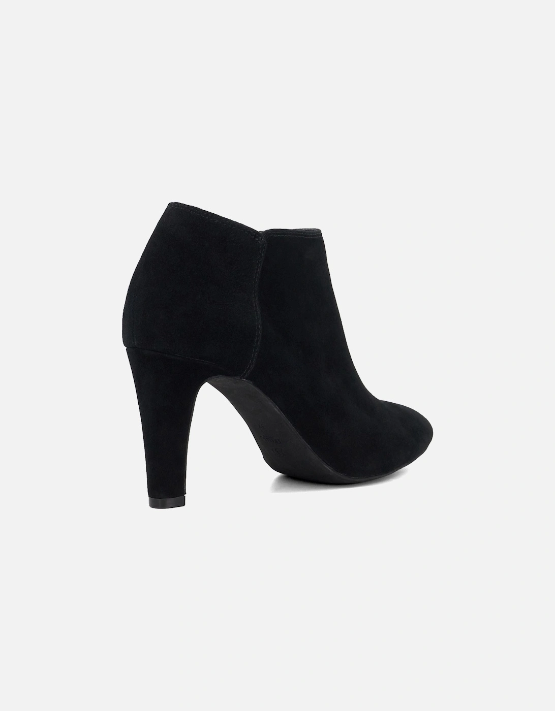 Dune Omarah Wide Fit Suede Women's Black Heeled Ankle Boots
