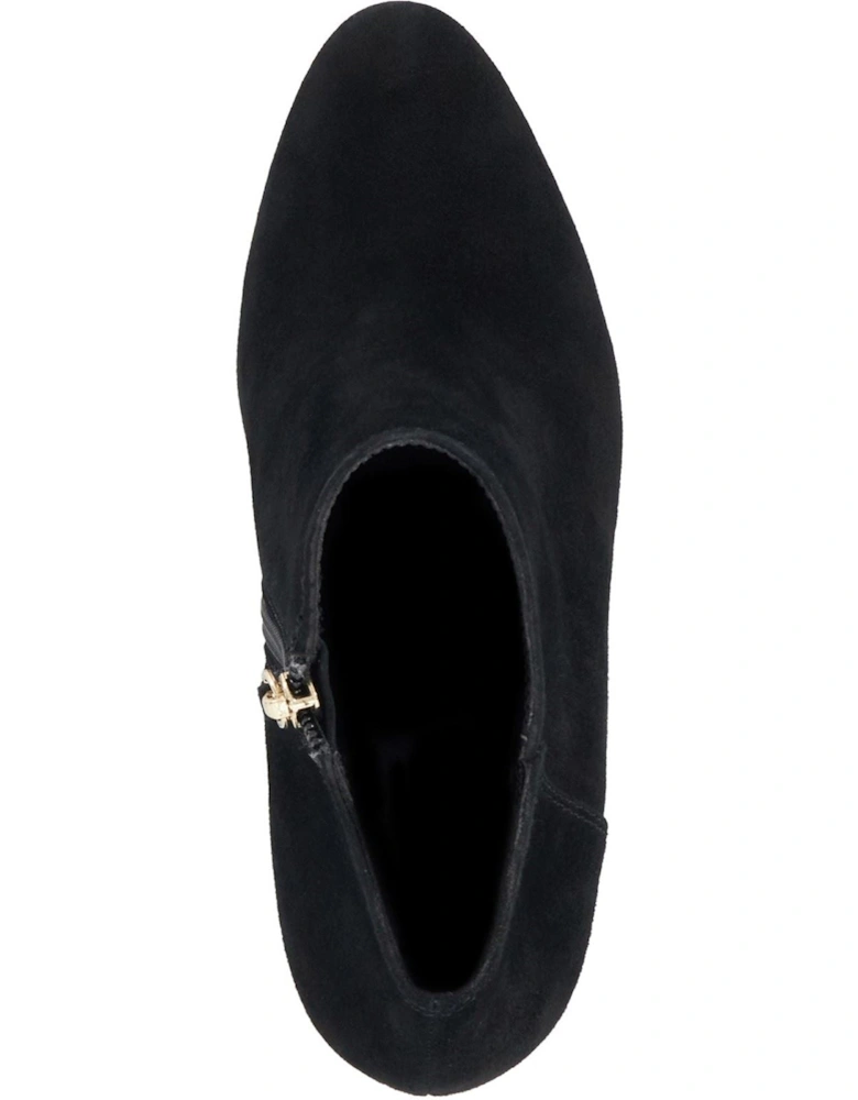 Dune Omarah Wide Fit Suede Women's Black Heeled Ankle Boots