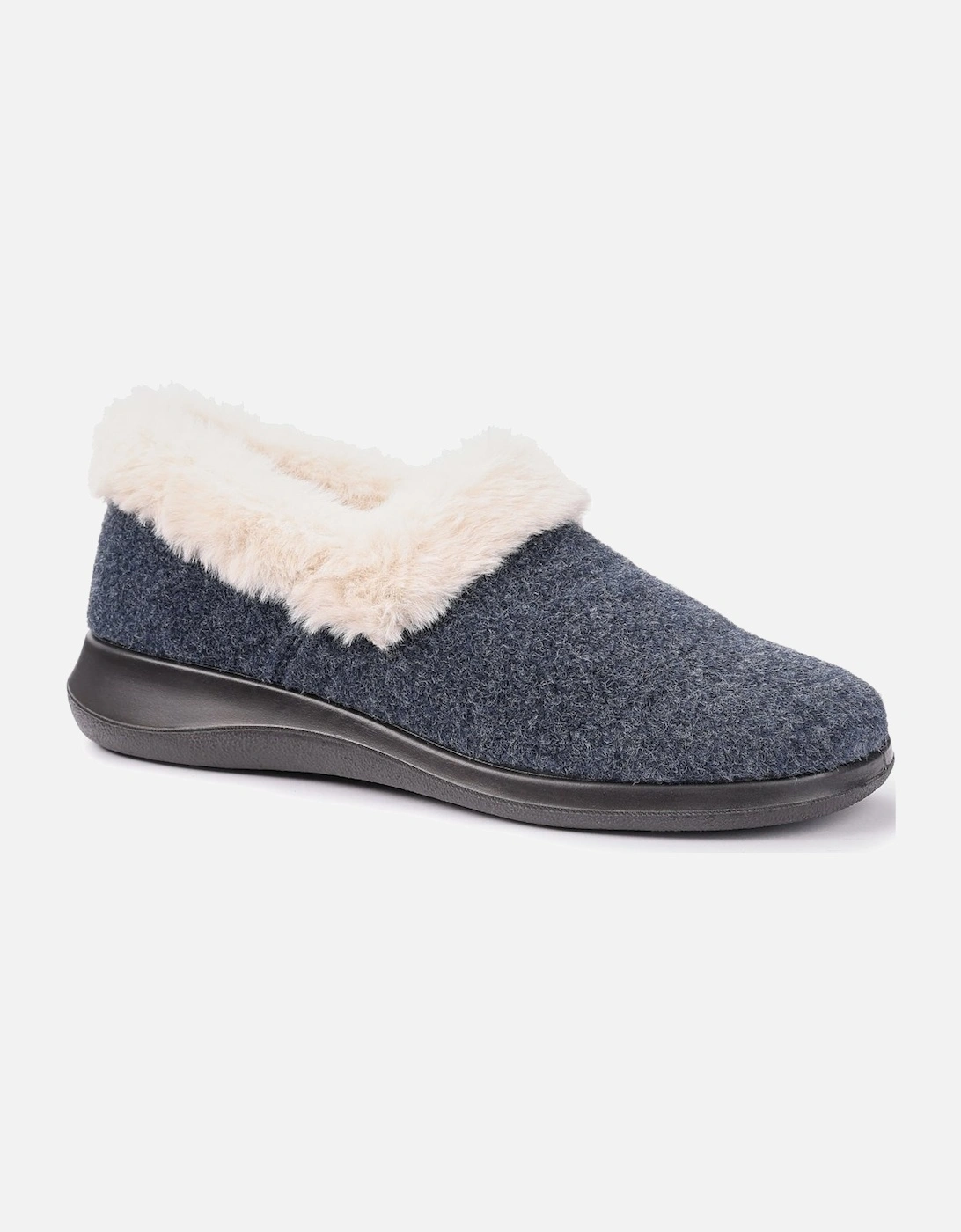 Hotter Women's Snug II Womens Wide Fit Slippers - Navy - Size: 9