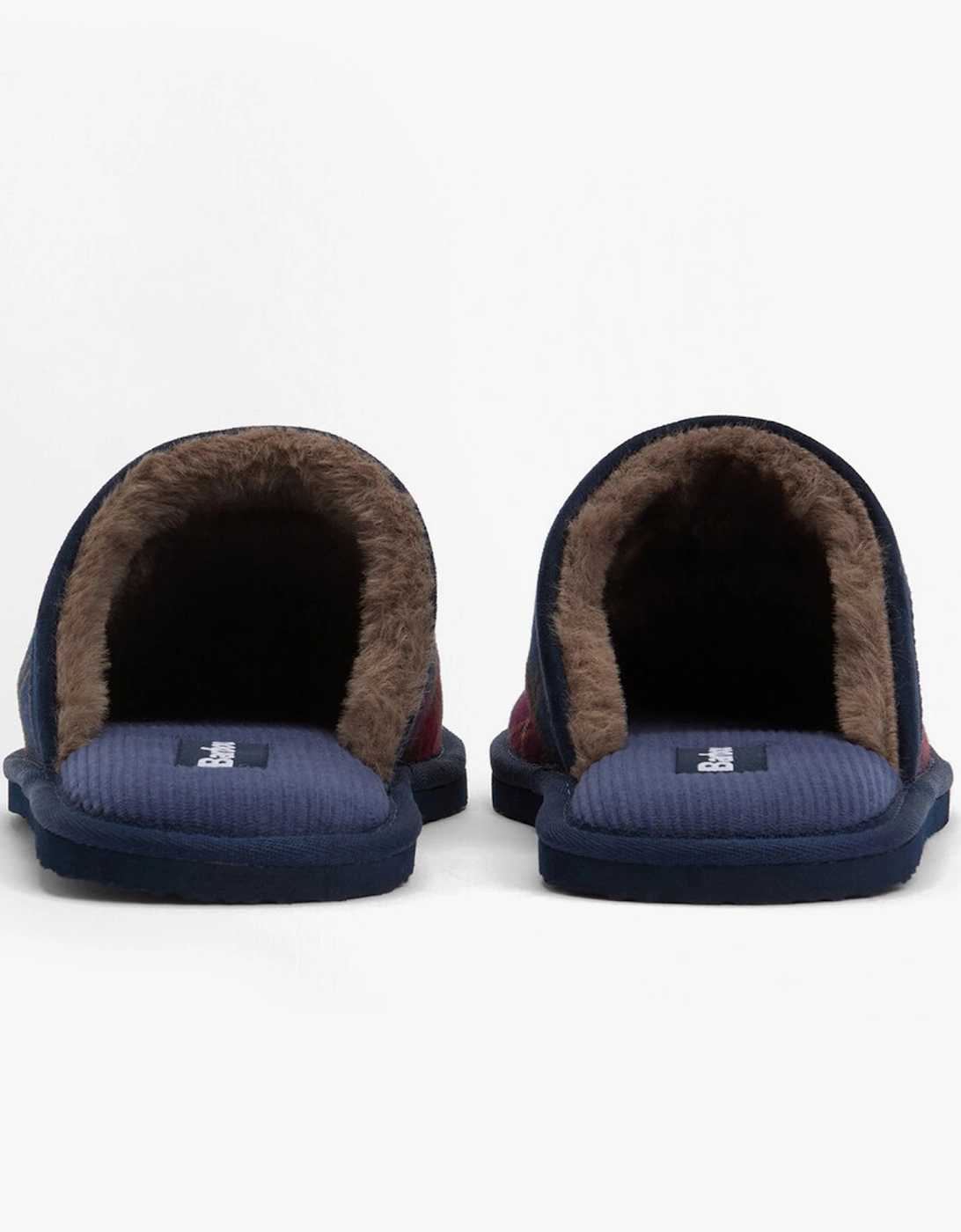 EVERITT Mens Mule Slippers Winterberry Tartan