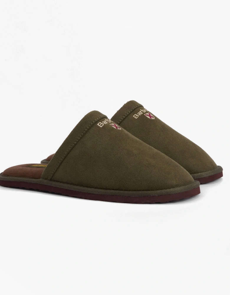 EVERITT Mens Mule Slippers Olive