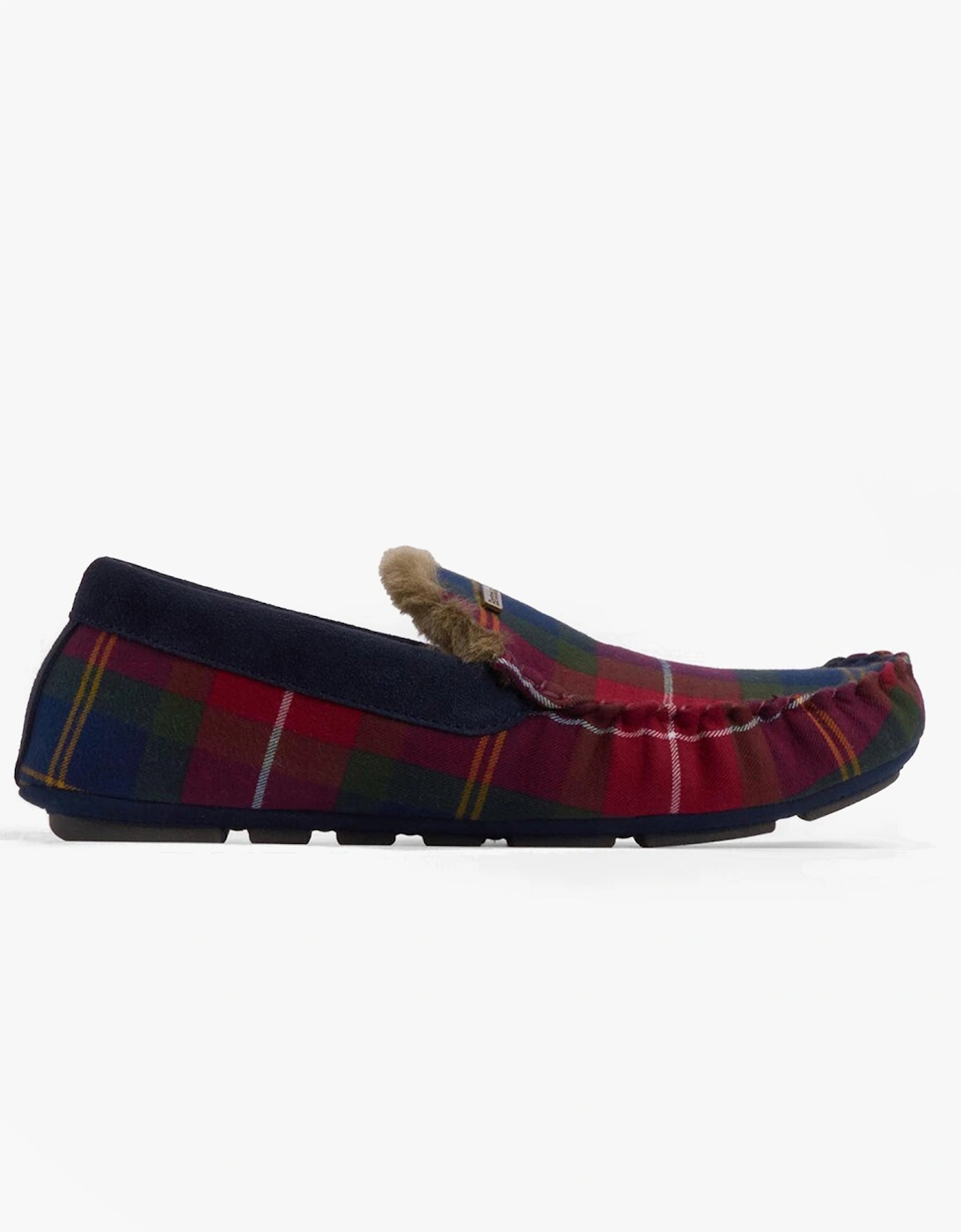 MONTY Mens Moccasin Slippers Winterberry Tartan, 7 of 6