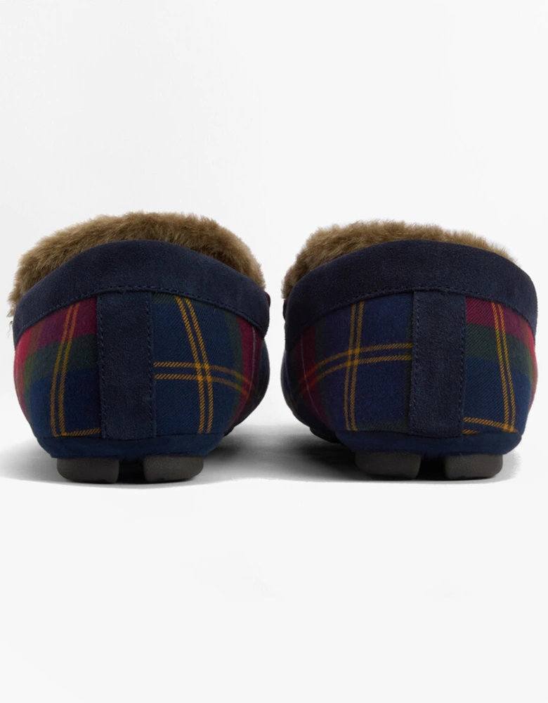 MONTY Mens Moccasin Slippers Winterberry Tartan
