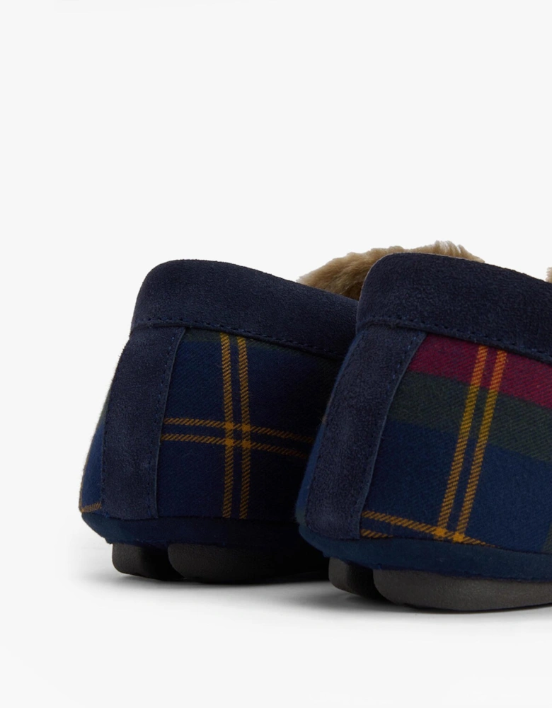 MONTY Mens Moccasin Slippers Winterberry Tartan