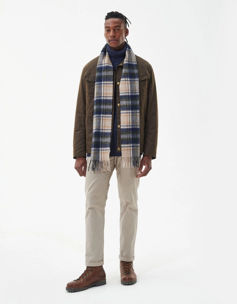 NEW CHECK Unisex Adults Tartan Scarf Sand Beige Plaid