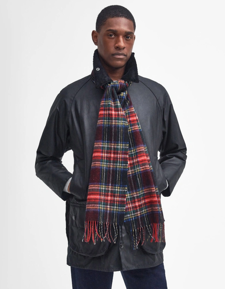 NEW CHECK Unisex Adults Tartan Scarf Black Stewart