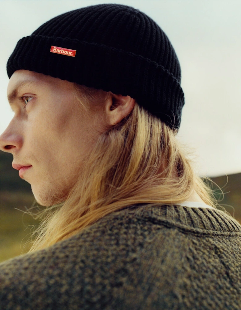 MOSELY Mens Fisherman Beanie Black