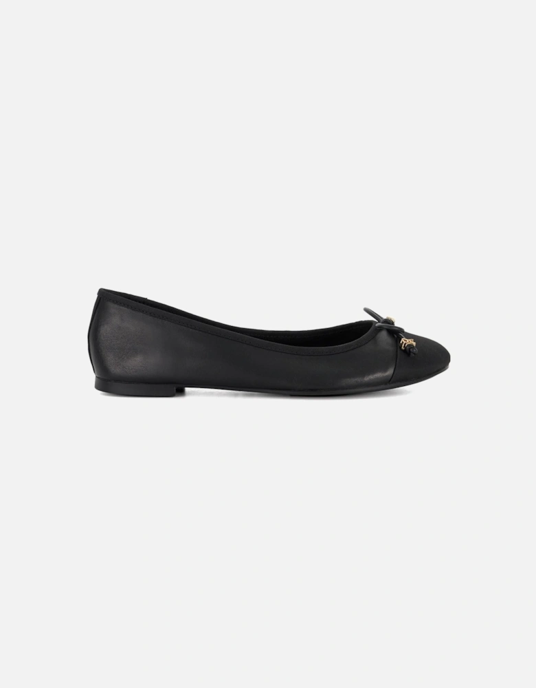 Dune Hallo Wide Fit Women's Black Flats