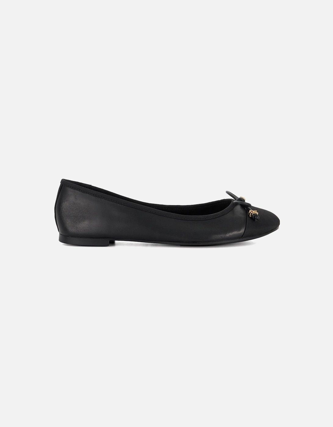 Dune Hallo Wide Fit Women's Black Flats