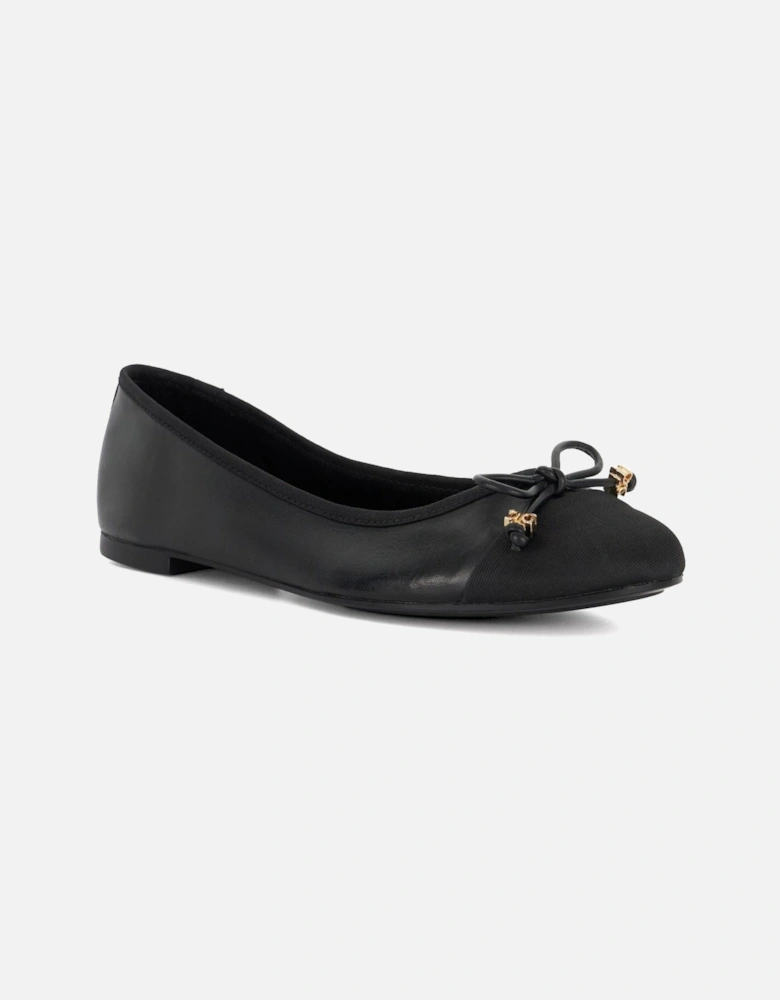 Dune Hallo Wide Fit Women's Black Flats