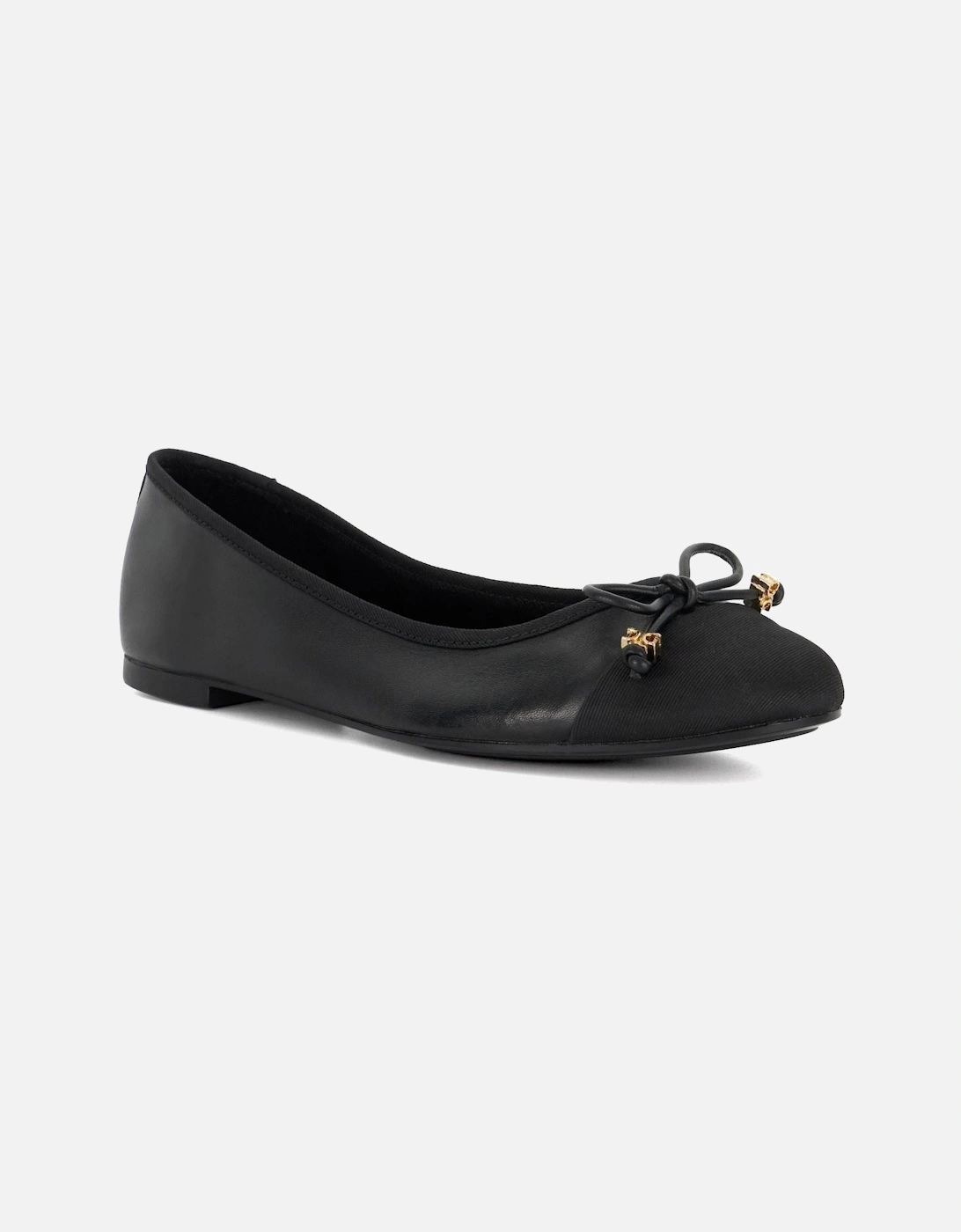 Dune Hallo Wide Fit Women's Black Flats, 7 of 6