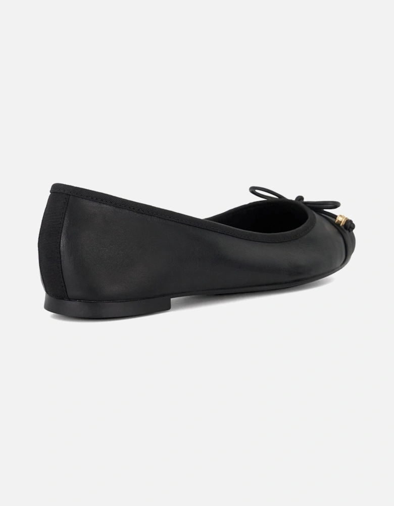 Dune Hallo Wide Fit Women's Black Flats