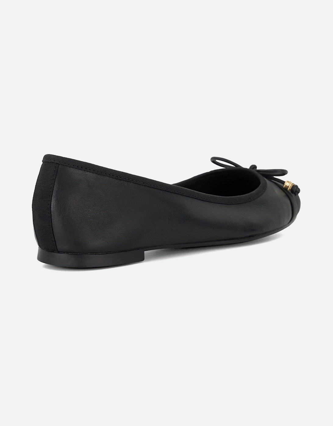 Dune Hallo Wide Fit Women's Black Flats