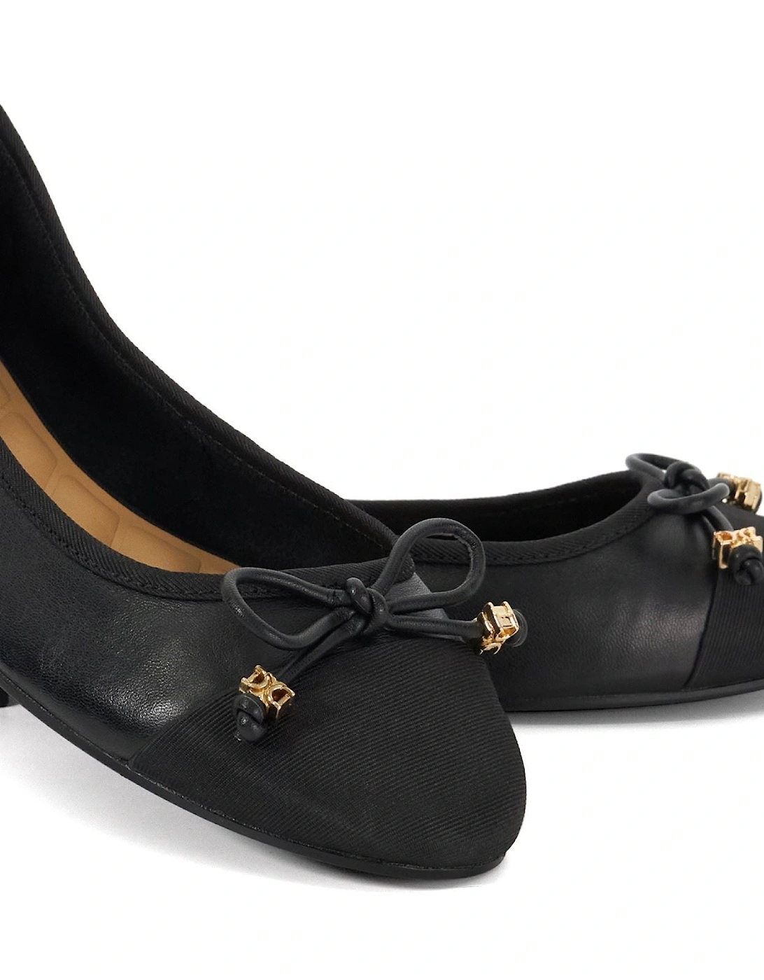 Dune Hallo Wide Fit Women's Black Flats