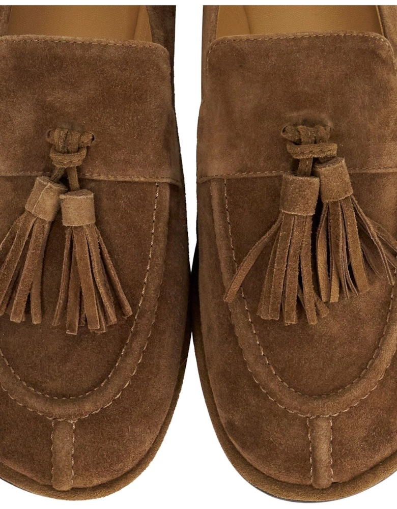 Dune Grounding Suede Women's Brown Loafers