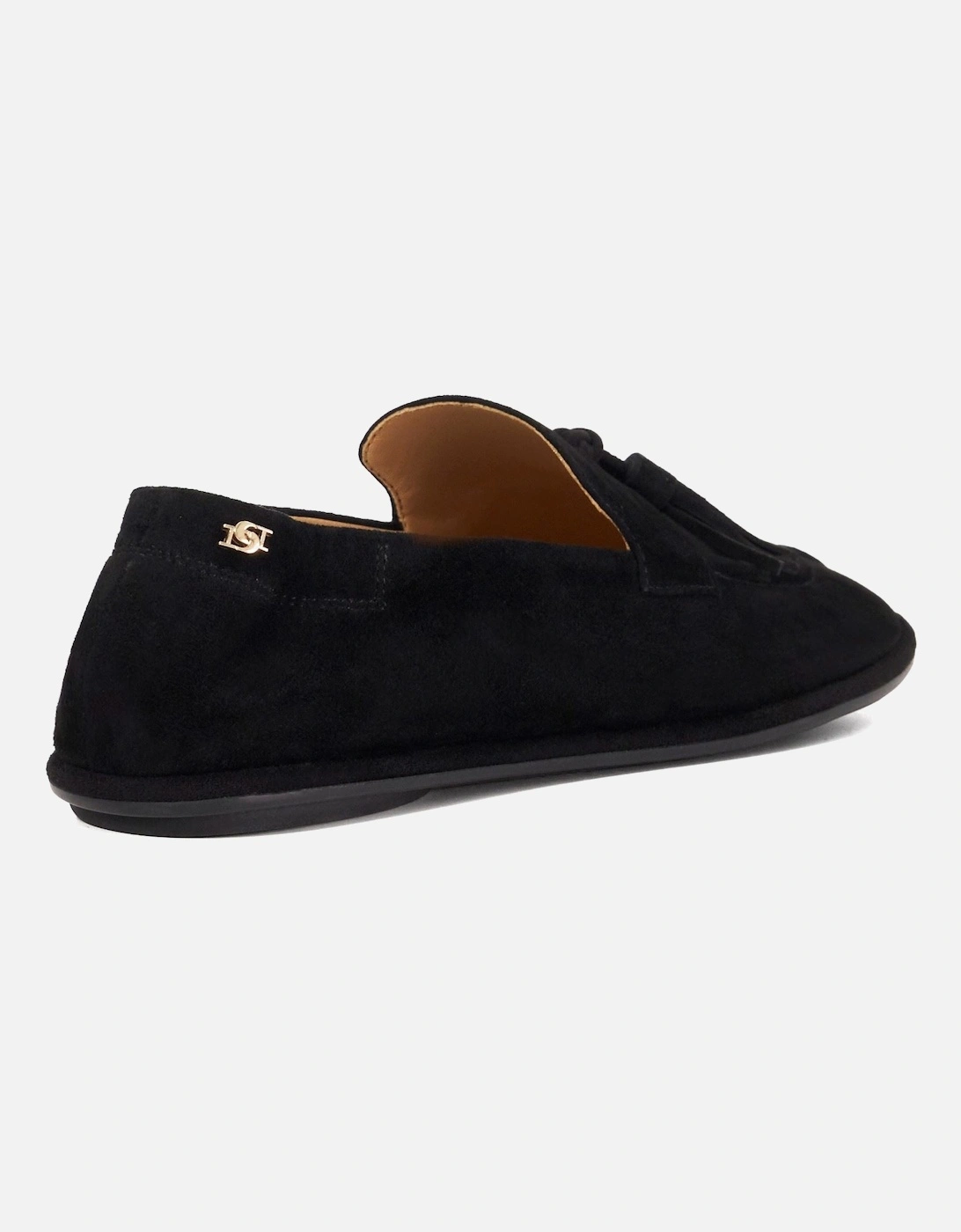 Dune Grounding Suede Women's Black Loafers